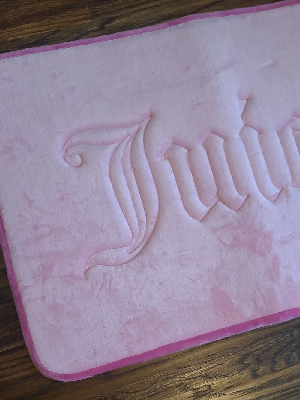 Juicy Couture Light Pink Plush Embossed Logo Bath Mat - 20x30